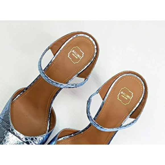 Malone Souliers Women's Uma 90 Pointed Toe Mules Heel Steel Size 37.5 MSRP $775 - Picture 8 of 12